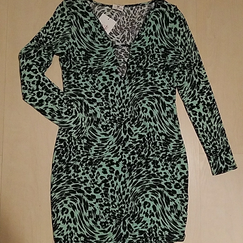 Love Audrey + 1 Mint Leopard dress